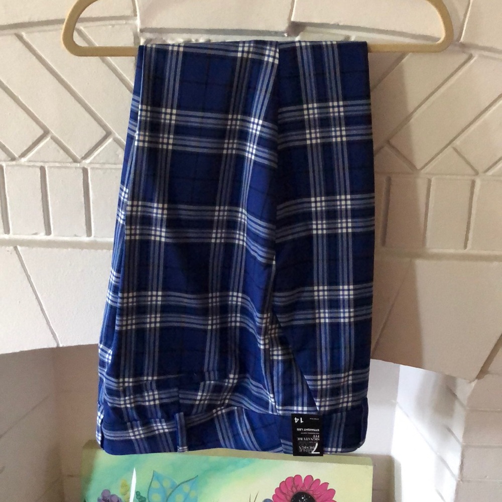 Blue plaid New York and Company pants
